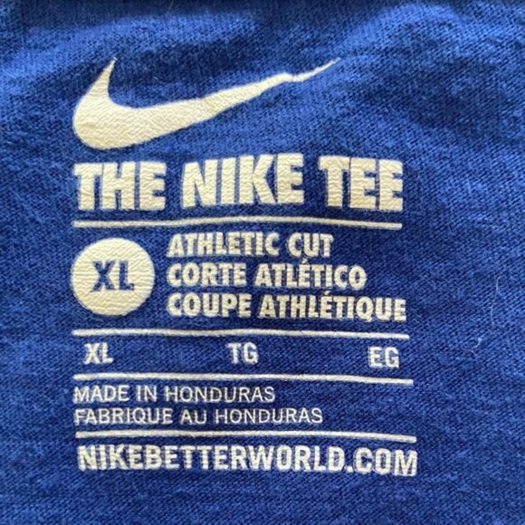 Nike Ladies S/Girls XL Royal Blue  Scoop Neck Tee with Swoosh Graphic-EUC - Picture 3 of 4